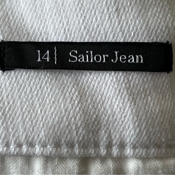 Talbots COTTON SLUB SAILOR CROP Wide Leg  PANTS Size 14 White Costal Preppy - Picture 13 of 15